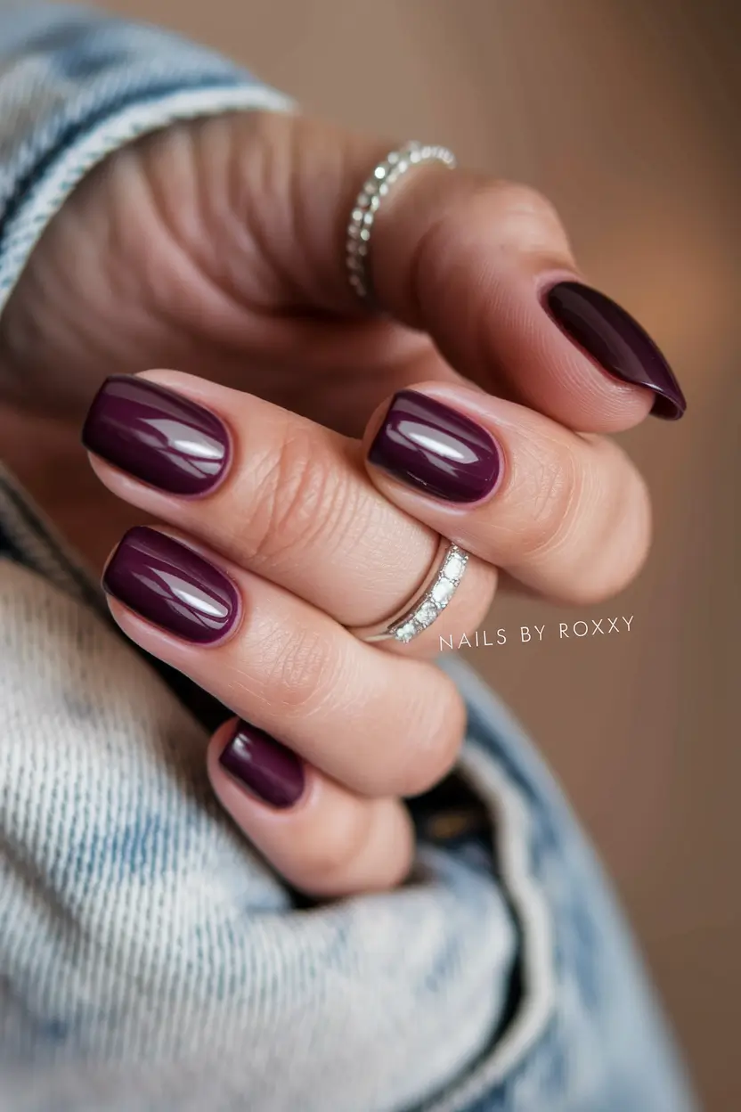 October 2025 Nail Colors Ideas Deep Plum Chic