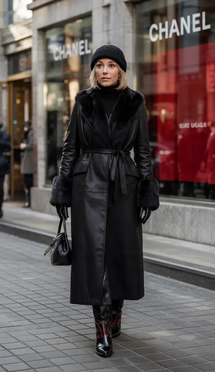 Outfit Inspiration for Winter 2025 / 2026 All-Black Leather Drama