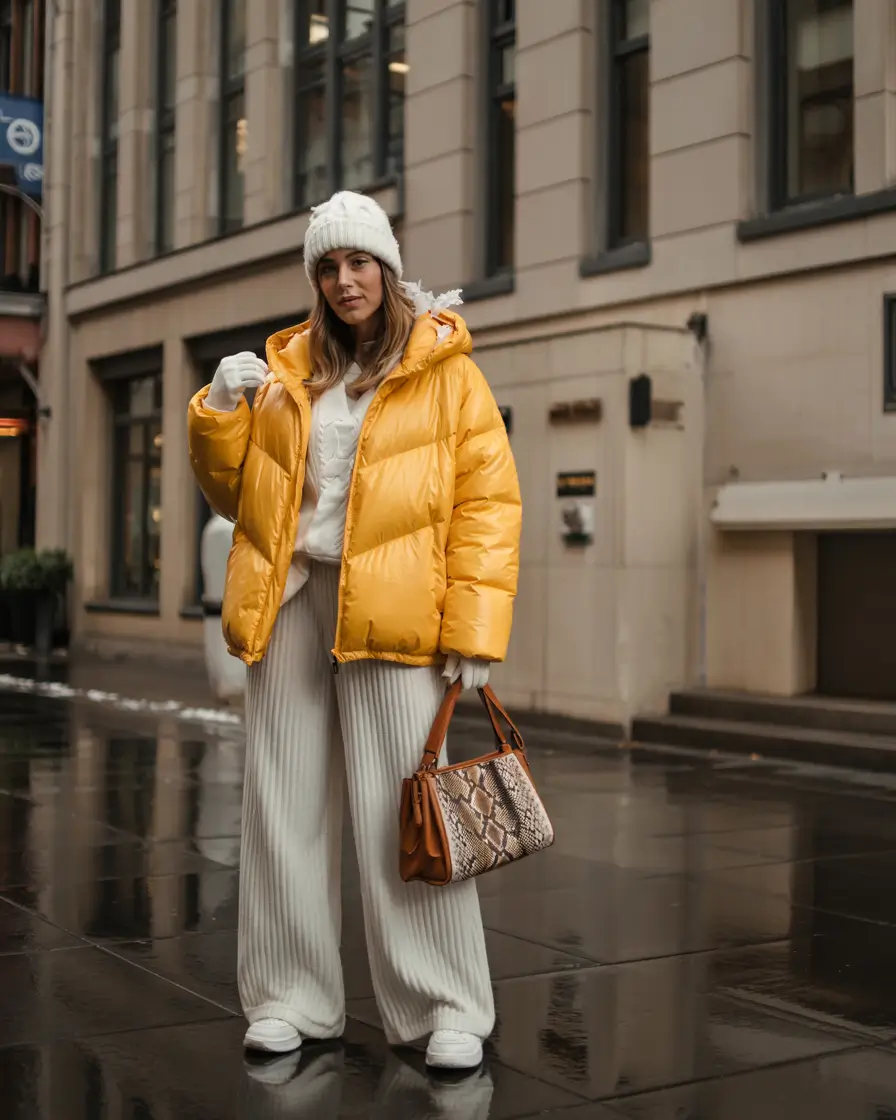 Outfit Inspiration for Winter 2025 / 2026 Golden Yellow and Cream Contrast