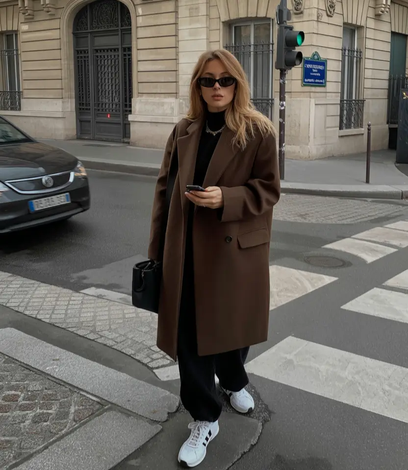 Outfits Aesthetic for Winter 2025 - 2026 Chocolate Coat with Oversized Tailoring