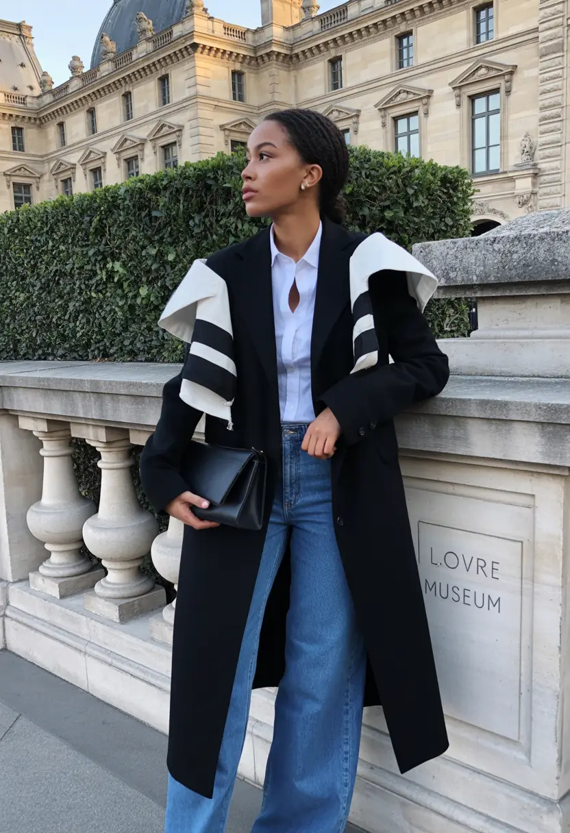 Outfits for Black Girl Winter ideas 2025 2026 Parisian Black-and-White Drama