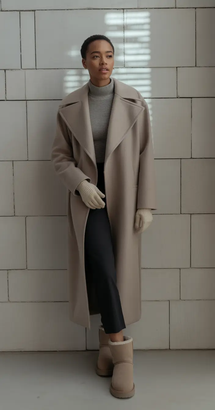 Outfits for Black Girl Winter ideas 2025 2026 Soft Neutrals with Cozy Textures