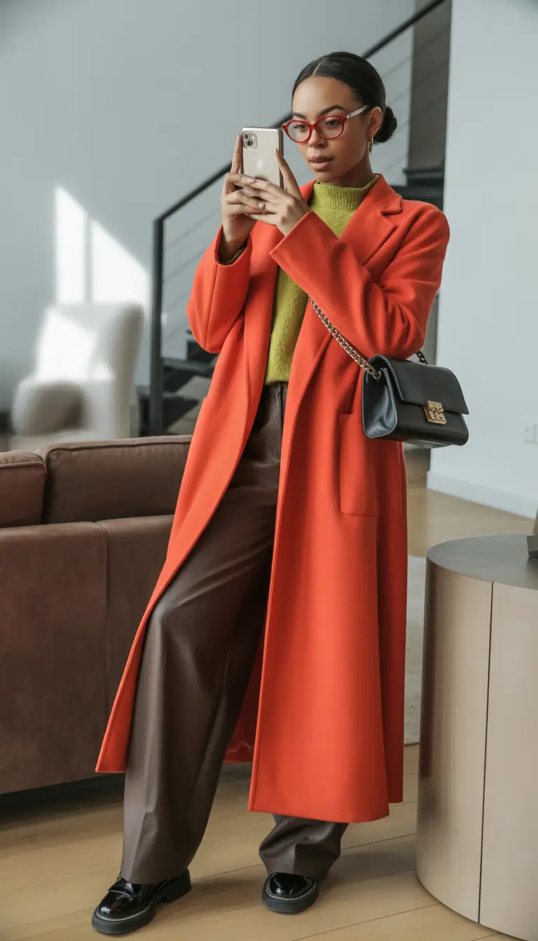 Outfits for Black Girl Winter ideas 2025 2026 Bold Color Pop with Red and Green