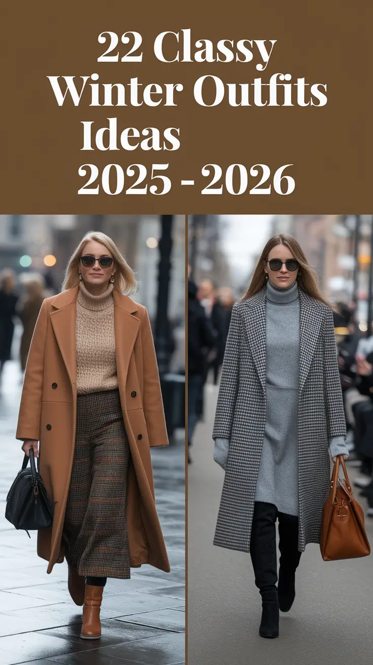 Classy Winter Outfits Ideas 2025 – 2026: Chic, Dressy & Casual Looks for Women