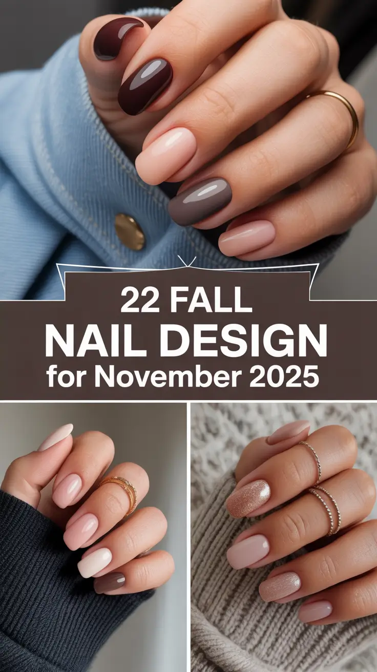 Fall Nail design for November 2025: Trendy Almond, Short French & Bold Seasonal Ideas