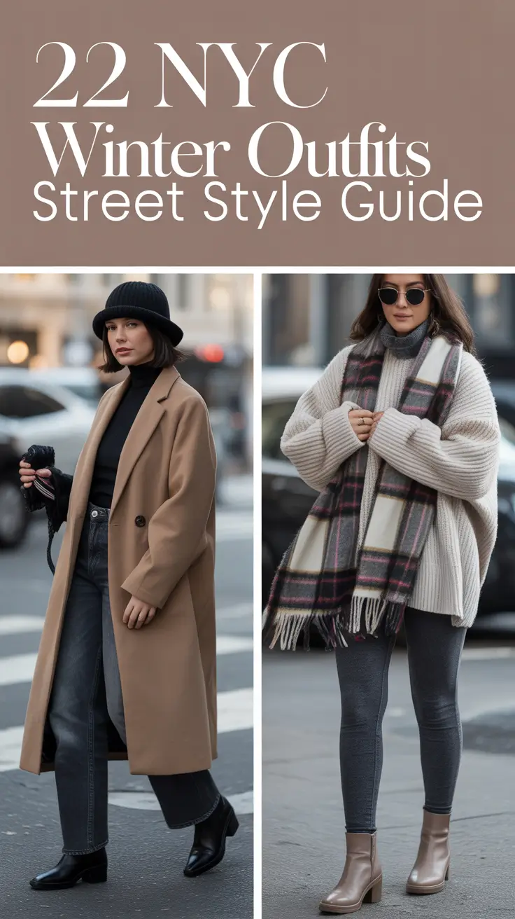 NYC Winter Outfits 2025 / 2026 Street Style Guide: Chic Cold Weather Inspo for Women