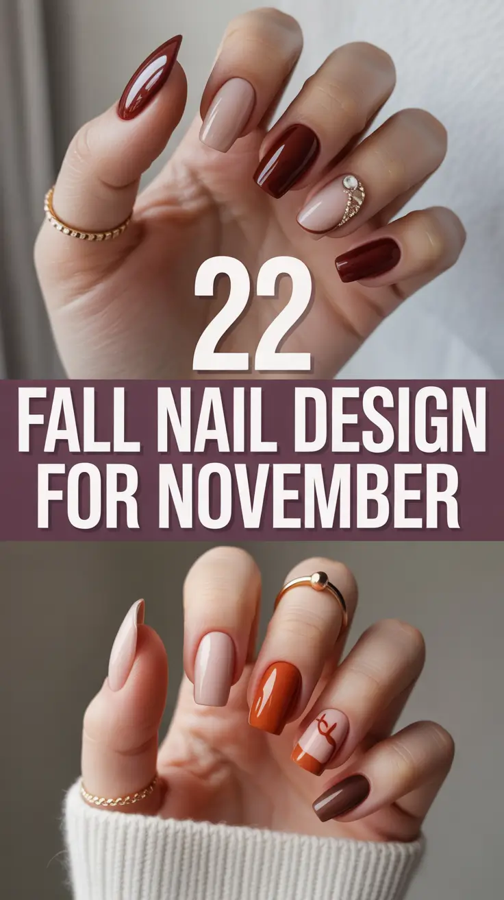 Fall Nail design for November 2025: Trendy Almond, Short French & Bold Seasonal Ideas