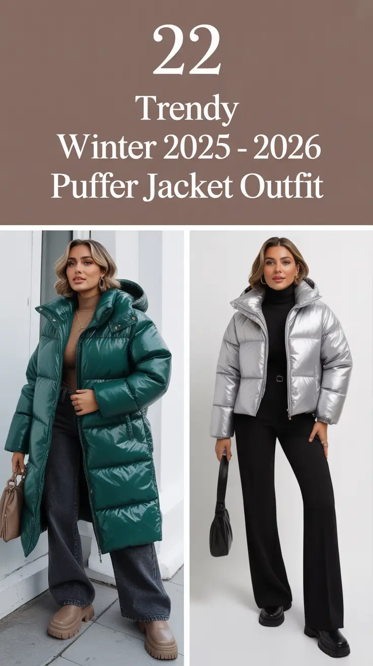 Trendy Winter 2025 – 2026 Puffer Jacket Outfit: Stylish Ideas for Women