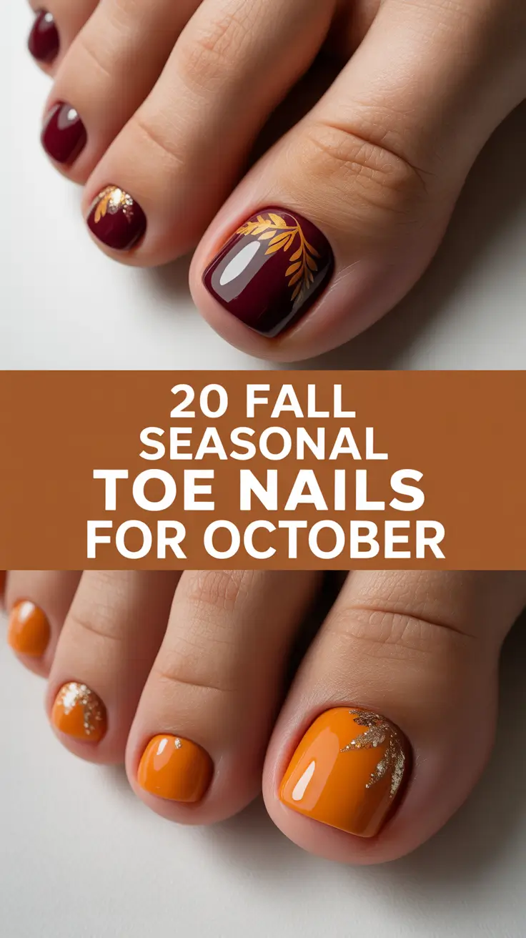 Fall Seasonal Toe Nails for October 2025 – Trendy Colors & Designs