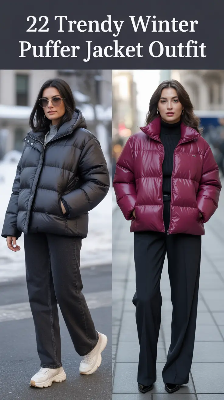 Trendy Winter 2025 – 2026 Puffer Jacket Outfit: Stylish Ideas for Women