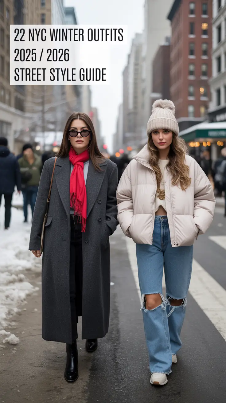 NYC Winter Outfits 2025 / 2026 Street Style Guide: Chic Cold Weather Inspo for Women