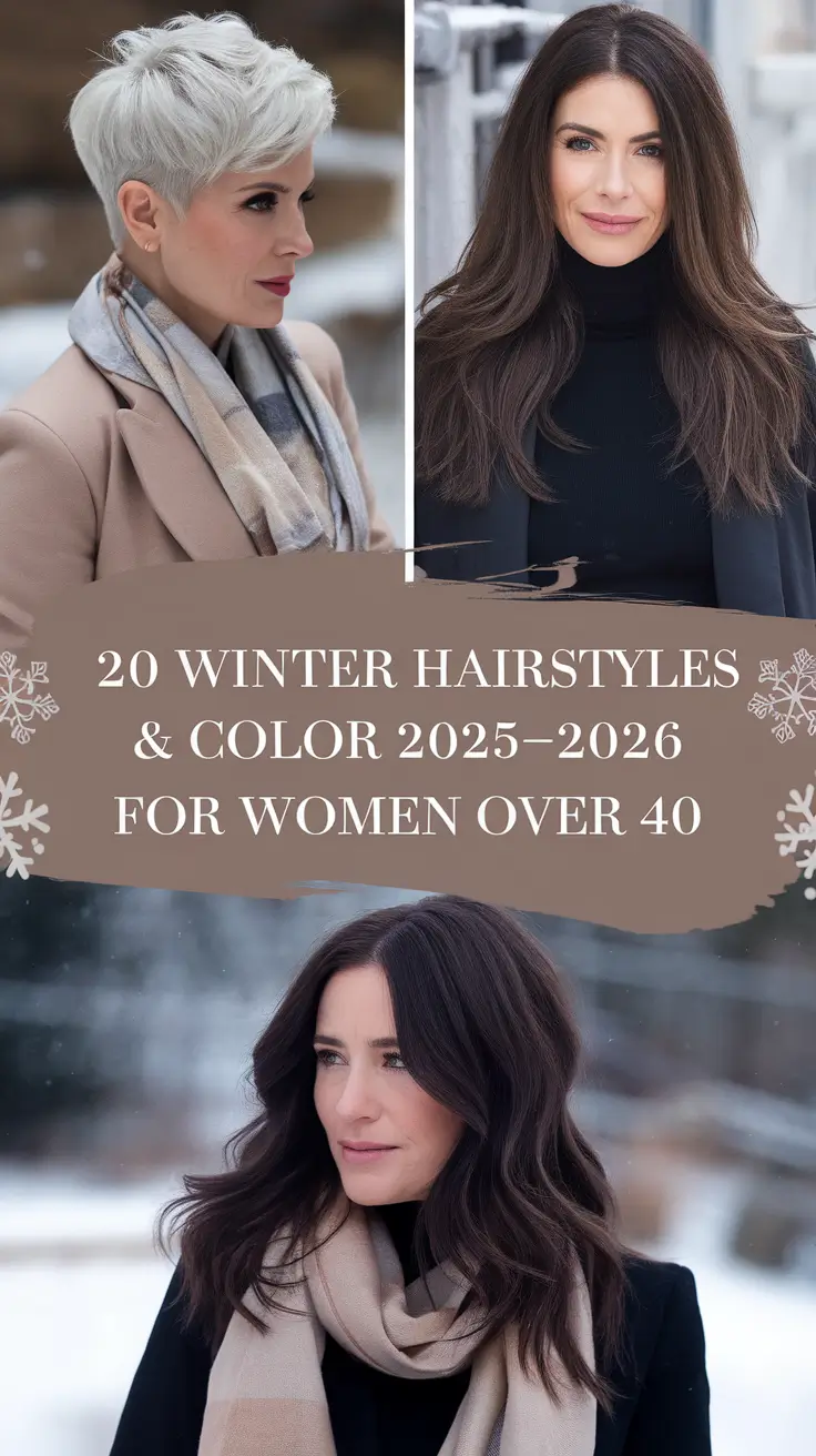 Winter Hairstyles & Color 2025–2026 for Women Over 40: Modern, Elegant & Trending Cuts