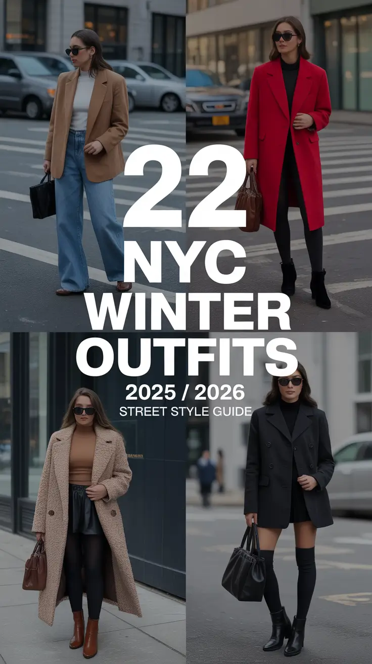 NYC Winter Outfits 2025 / 2026 Street Style Guide: Chic Cold Weather Inspo for Women