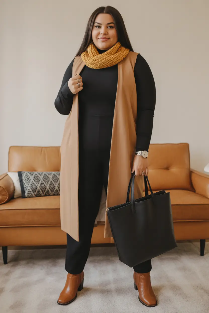 Plus Size Outfits for Winter 2025 / 2026 Minimalist Longline Layers