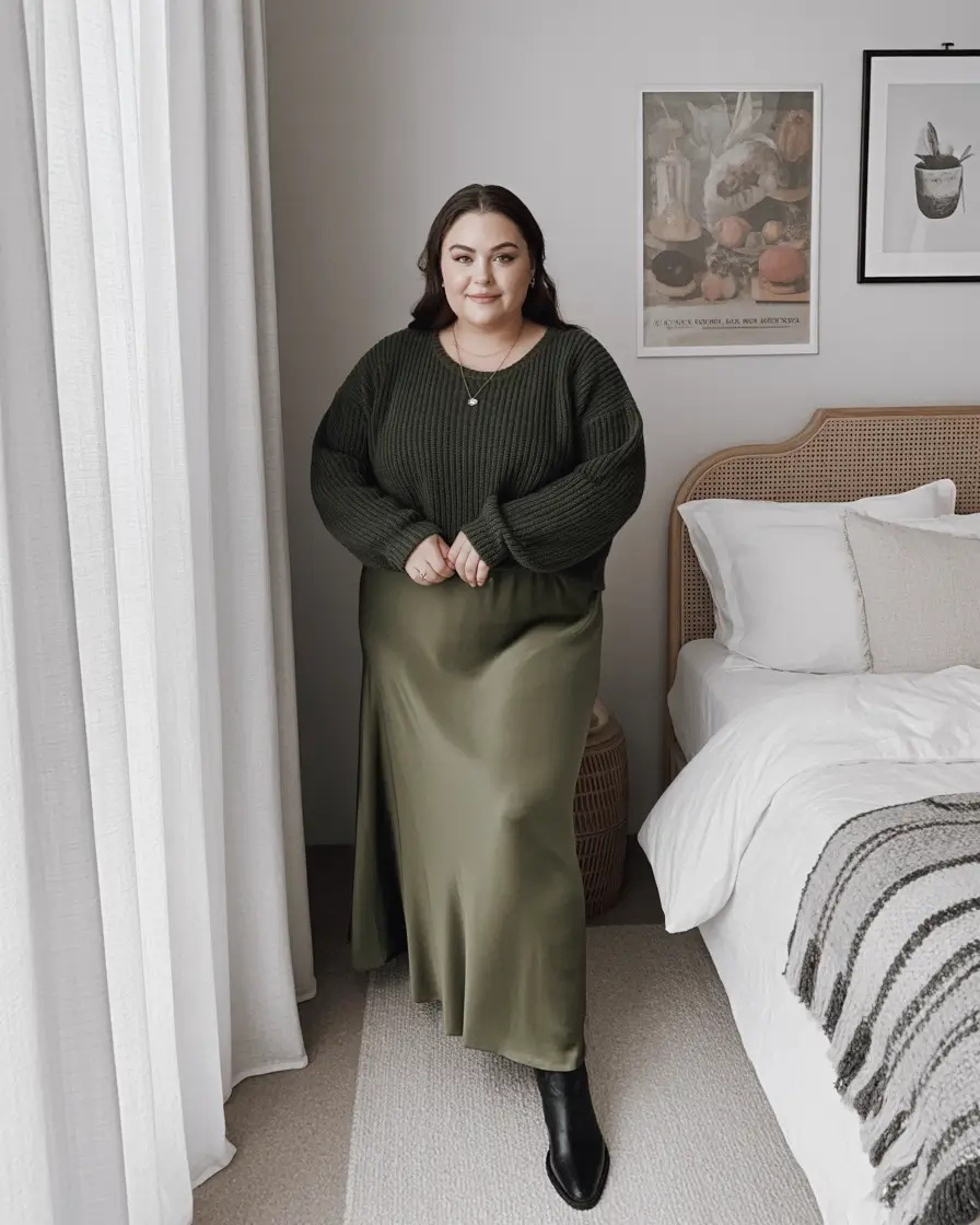 Plus Size Outfits for Winter 2025 / 2026 Soft Monochrome Elegance