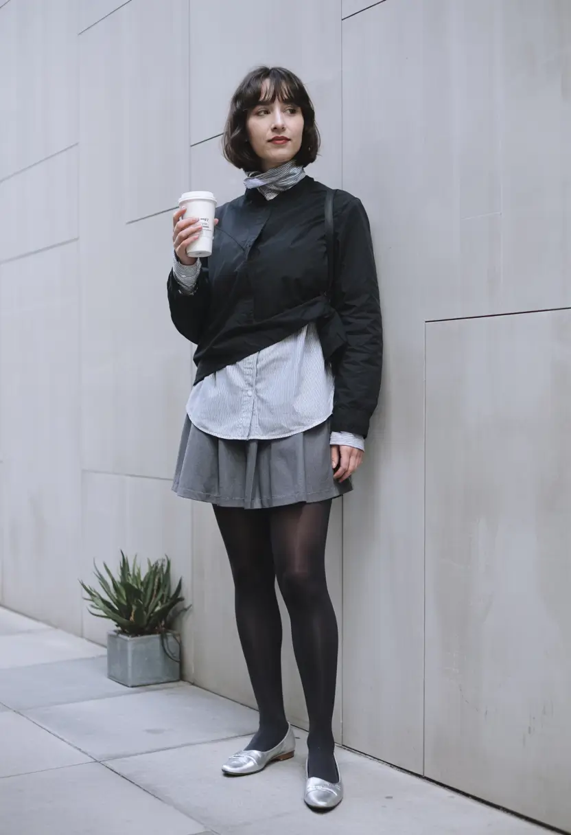 Trendy Outfit for Winter 2025 / 2026 School-Inspired Layers with Mini Skirt