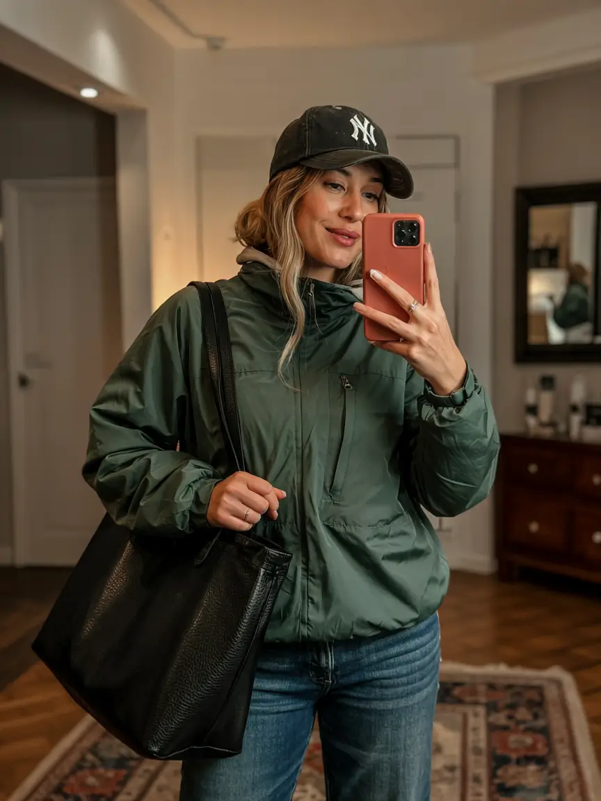 Trendy Outfit for Winter 2025 / 2026 Sporty Jacket with Denim and Cap