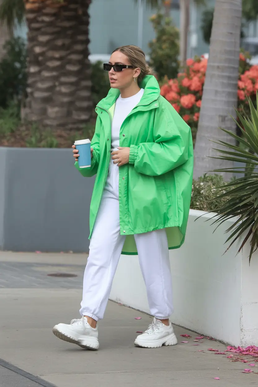 Trendy Winter 2025 - 2026 Puffer Jacket Outfit Bold Neon Green Energy
