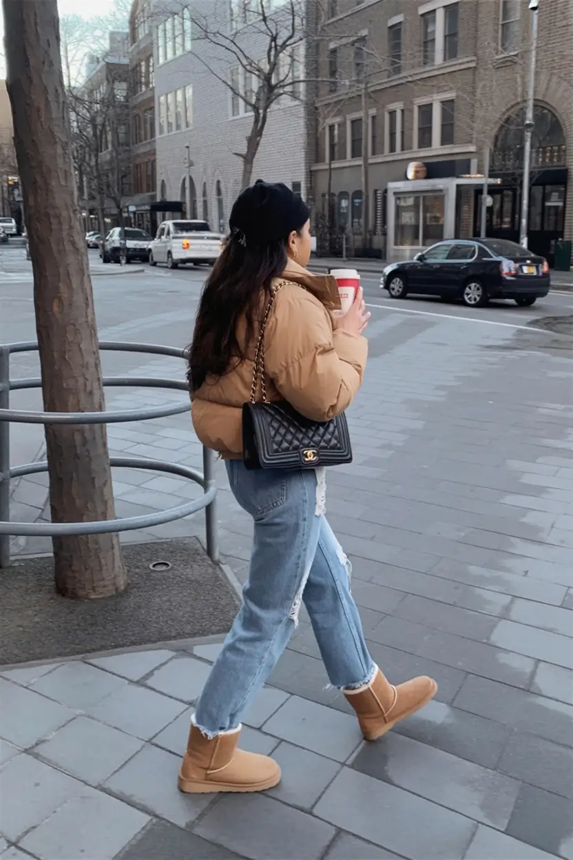uggs outfit for winter 2025 / 2026 Denim and Camel Classics
