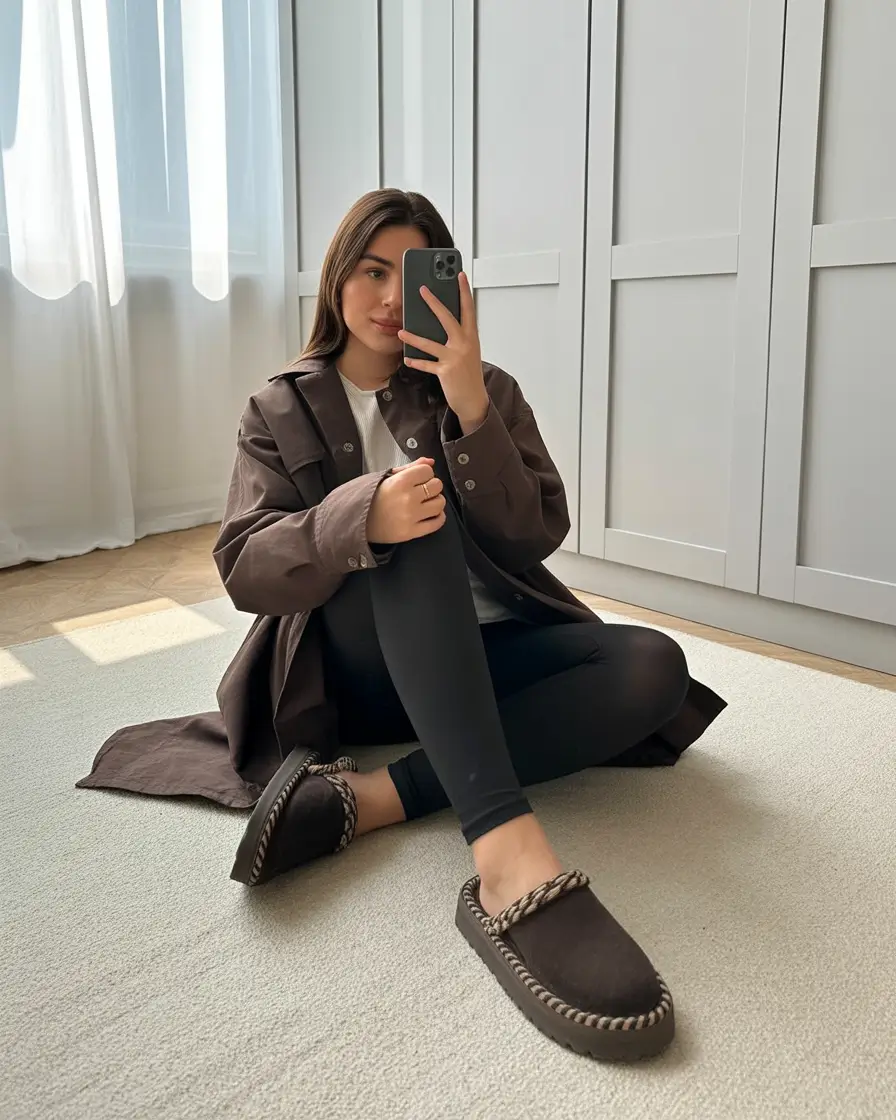 uggs outfit for winter 2025 / 2026 Casual Browns with Leggings