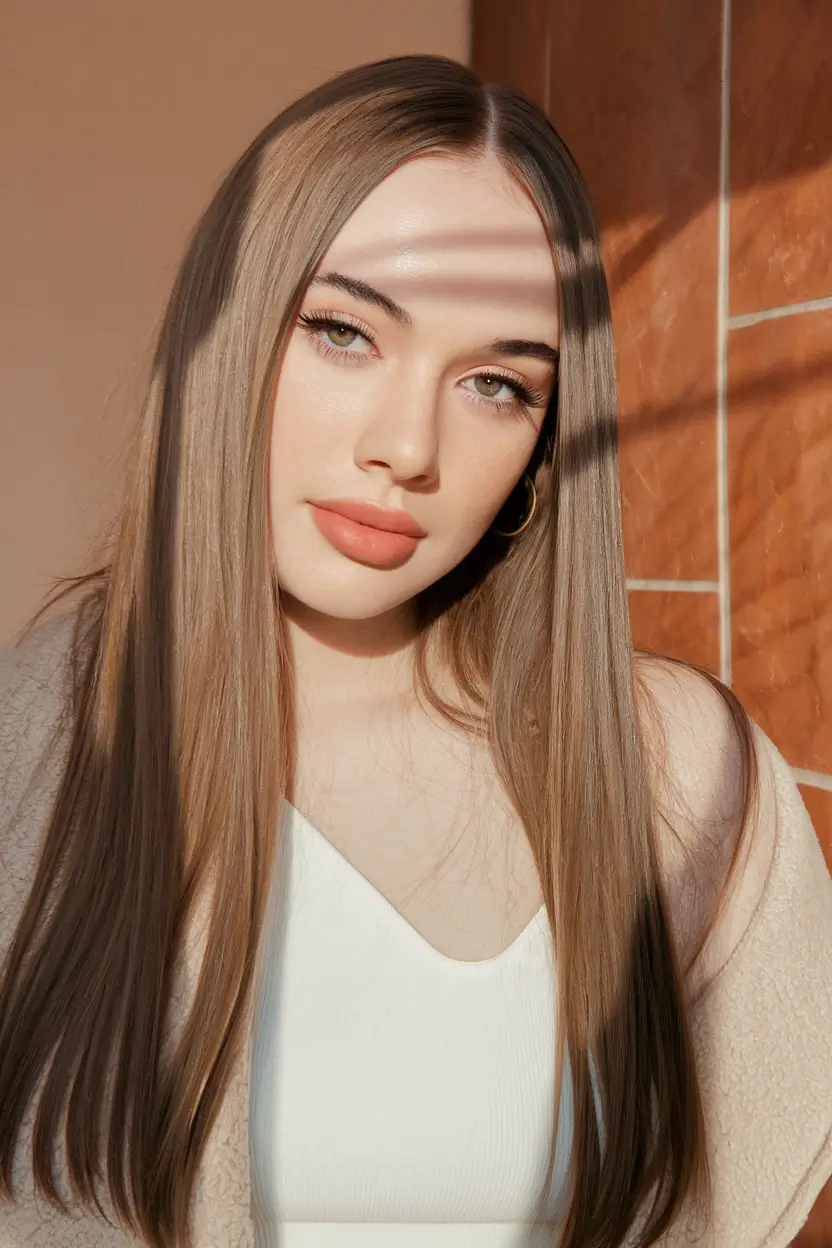 Winter 2025-2026 Formal Hairstyle Inspiration Straight Elegance with Center Part