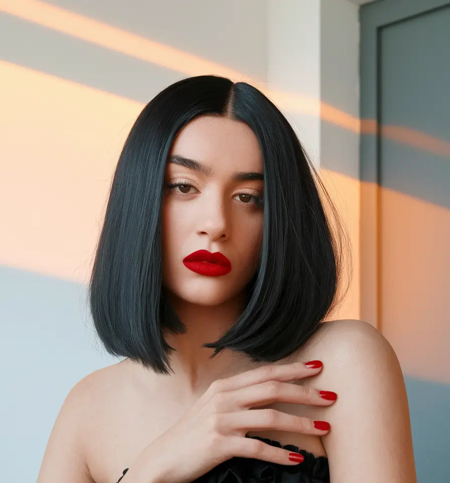 Winter 2025-2026 Formal Hairstyle Inspiration Glossy Black Bob