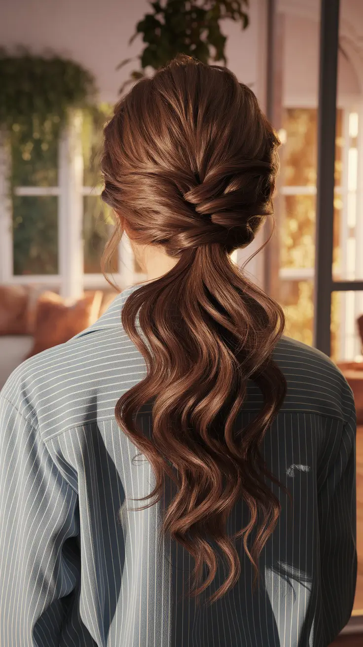 Winter 2025-2026 Formal Hairstyle Inspiration Twisted Ponytail with Waves