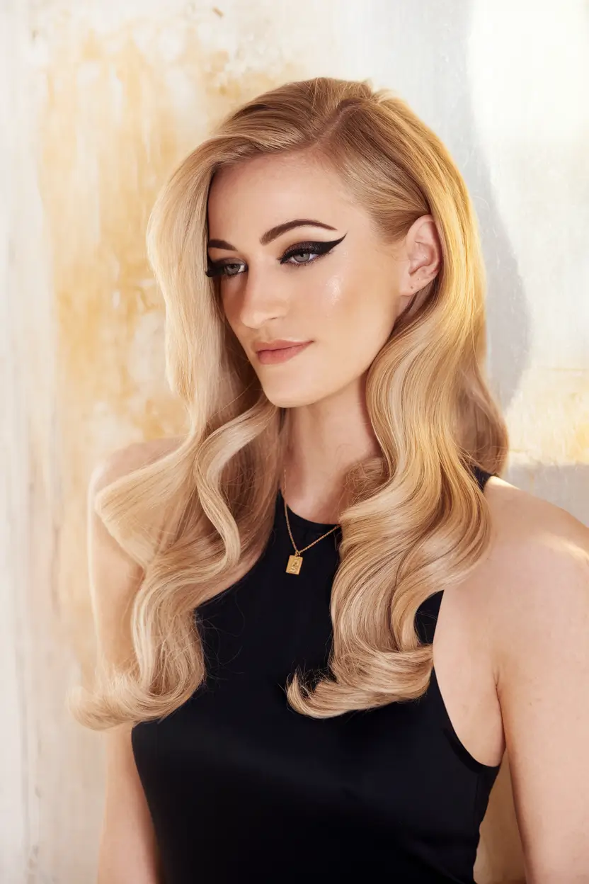 Winter 2025-2026 Formal Hairstyle Inspiration Hollywood Waves with Side Sweep