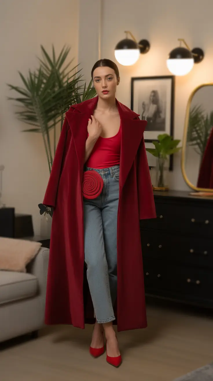 Winter 2025-2026: going out outfit ideas Bold in Red Layers