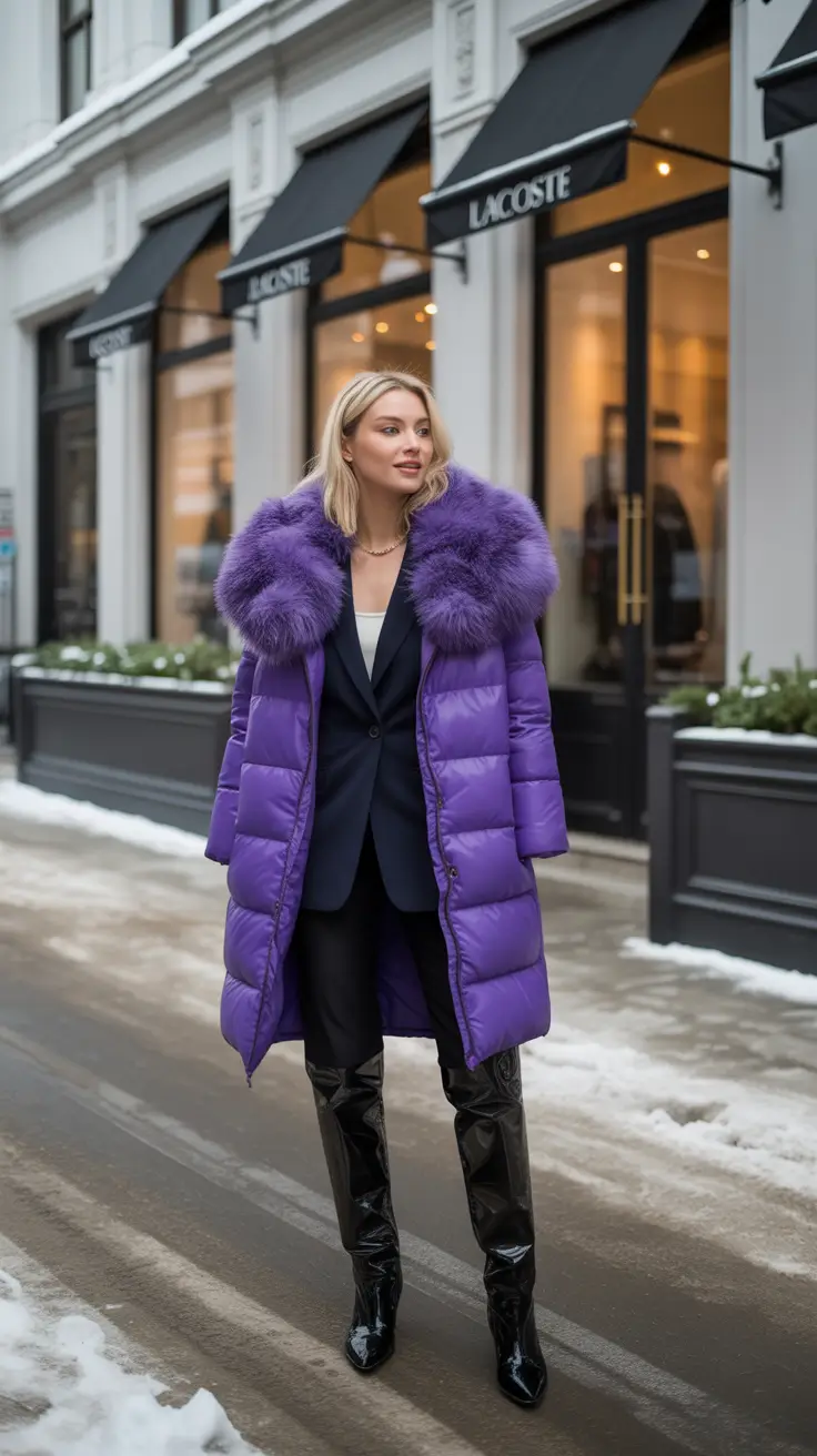 Winter 2025-2026: going out outfit ideas Electric Purple Confidence