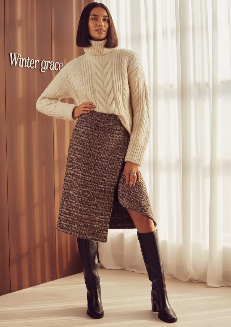 Winter business casual Work Outfits 2025 - 2026 Style Guide Textured Elegance with a Cozy Twist