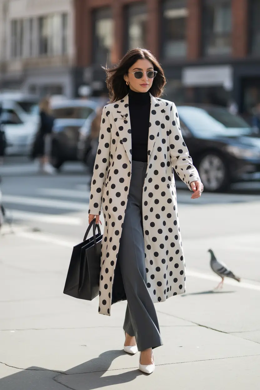 Winter business casual Work Outfits 2025 - 2026 Style Guide Playful Polka-Dot Drama