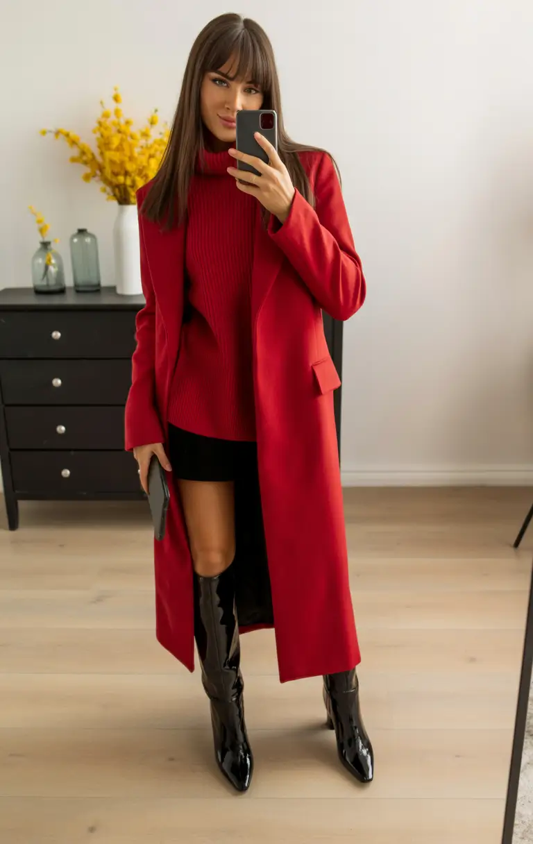 Winter business casual Work Outfits 2025 - 2026 Style Guide Red Statement Energy
