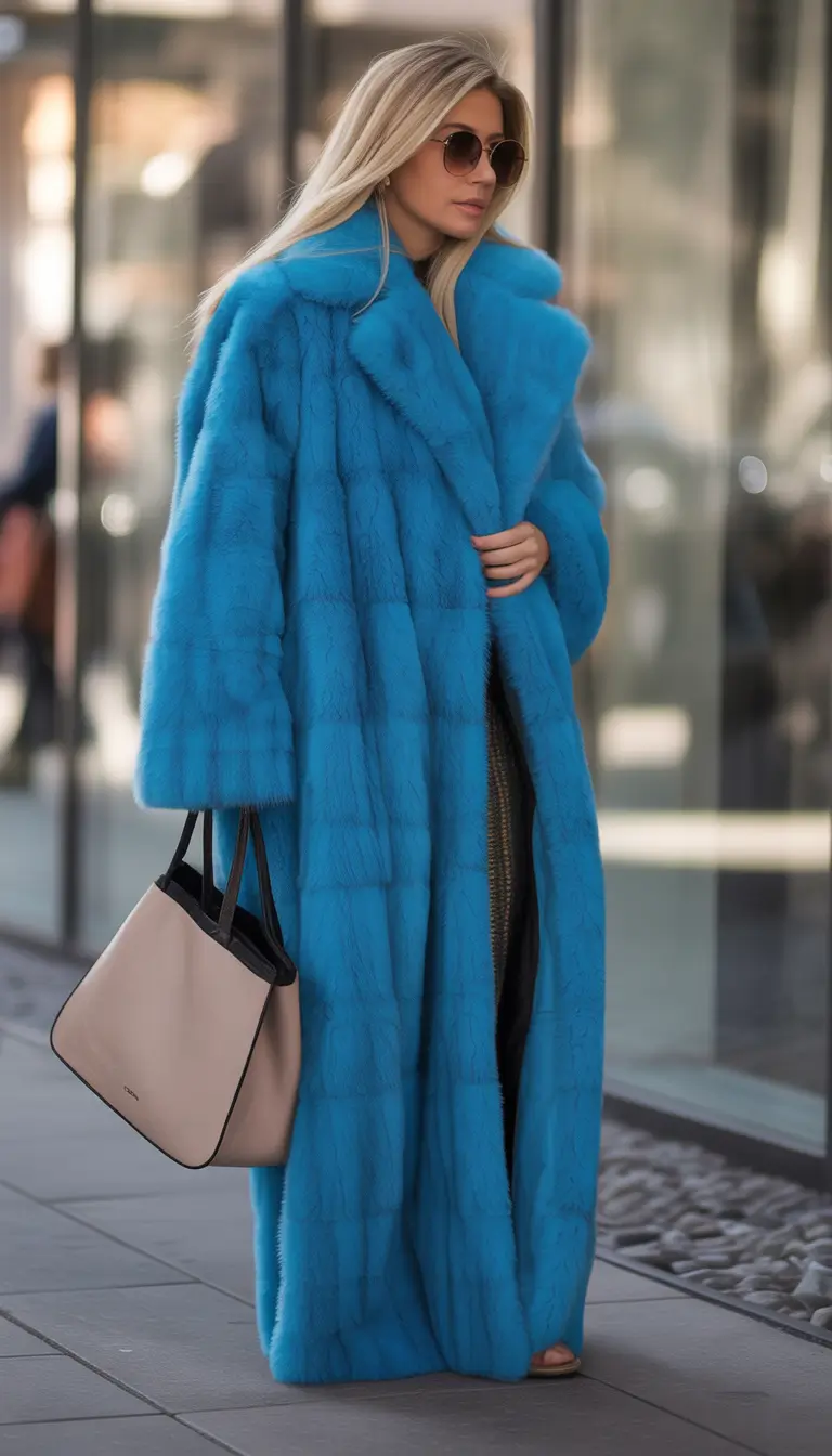 winter fits ideas 2025 / 2026 Statement Blue Fur Energy