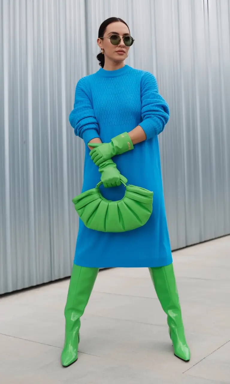 winter fits ideas 2025 / 2026 Bold Color Clash