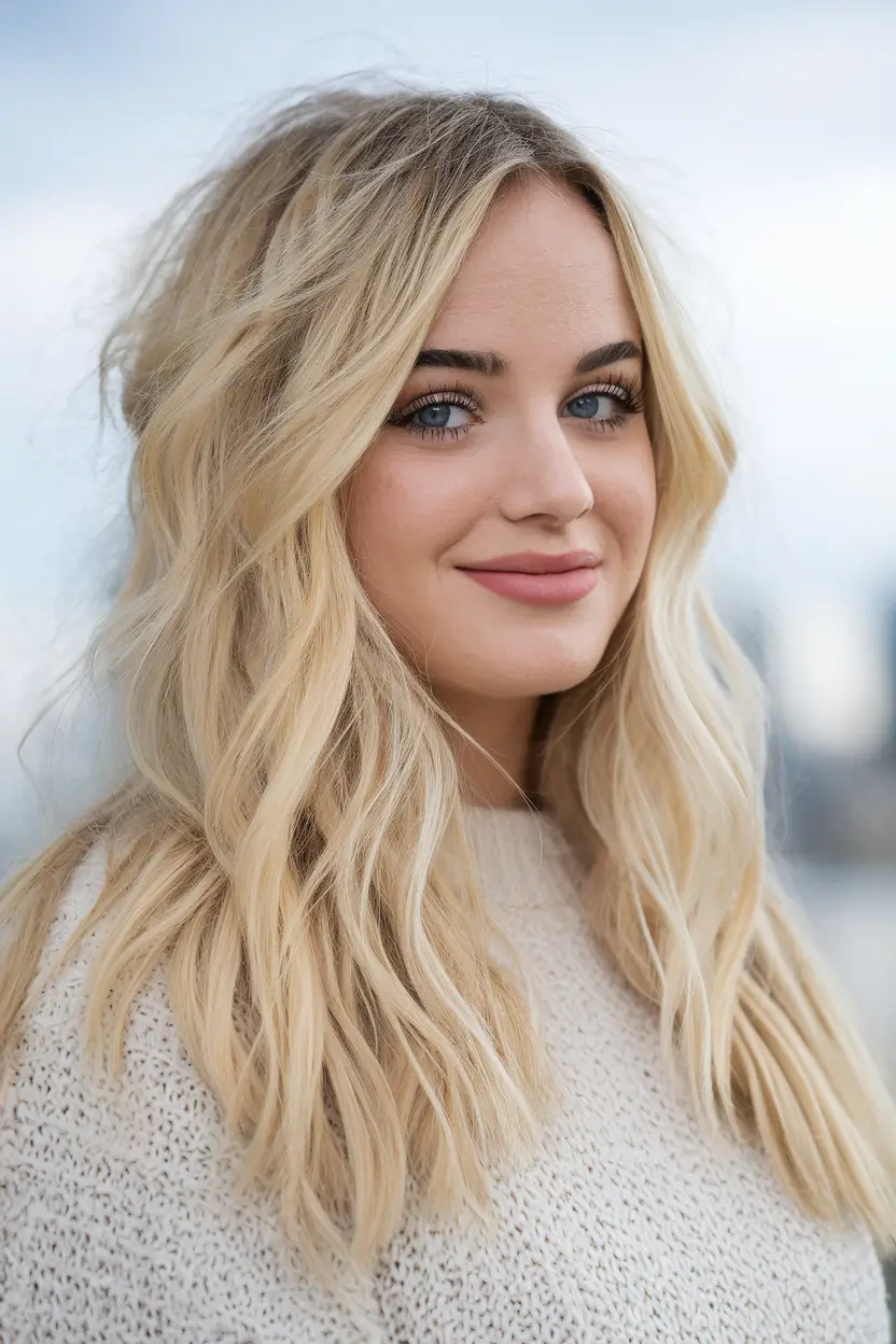 Winter Hairstyles 2025-2026 Trends & Ideas Mid-Length Blonde with Natural Texture