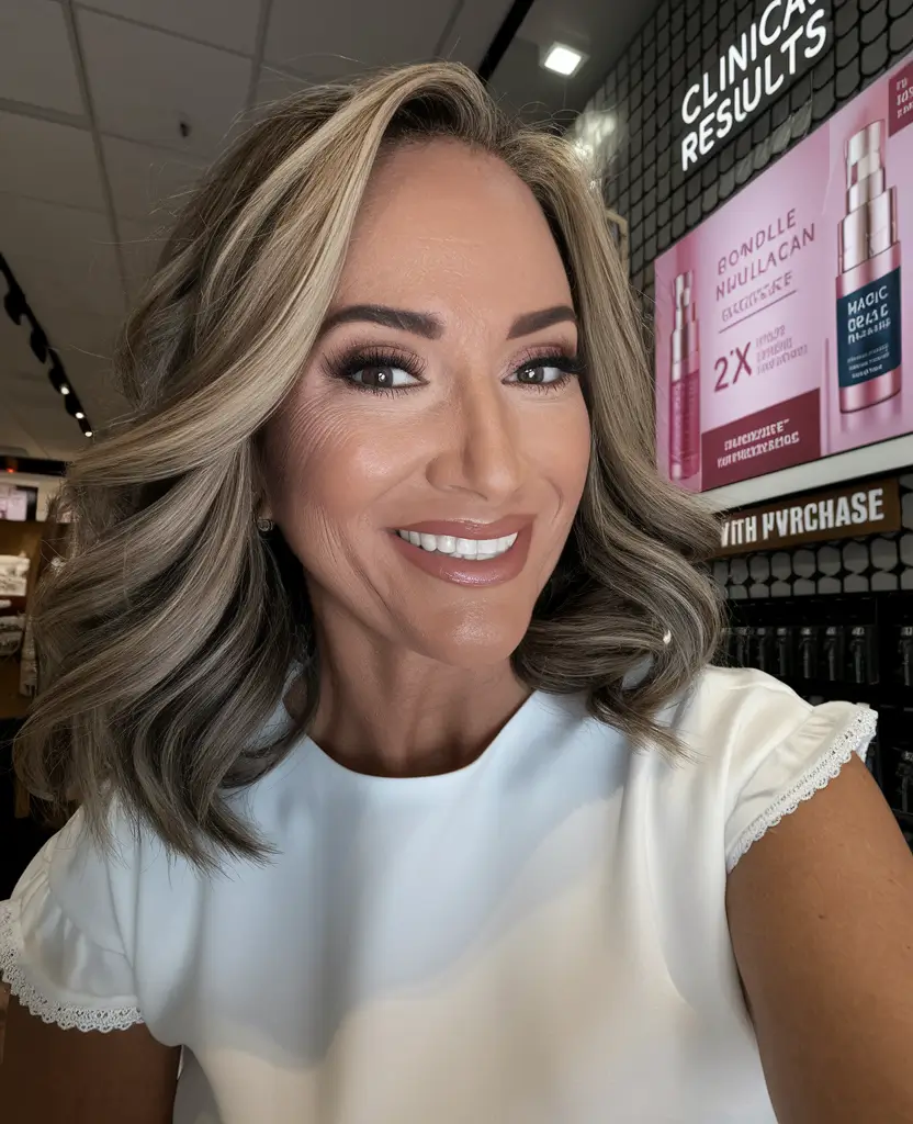 Winter Hairstyles & Color 2025-2026 for Women Over 40 Voluminous Wavy Lob