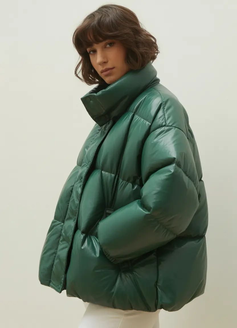winter outfit inspo ideas 2025 / 2026 Emerald Puff Statement
