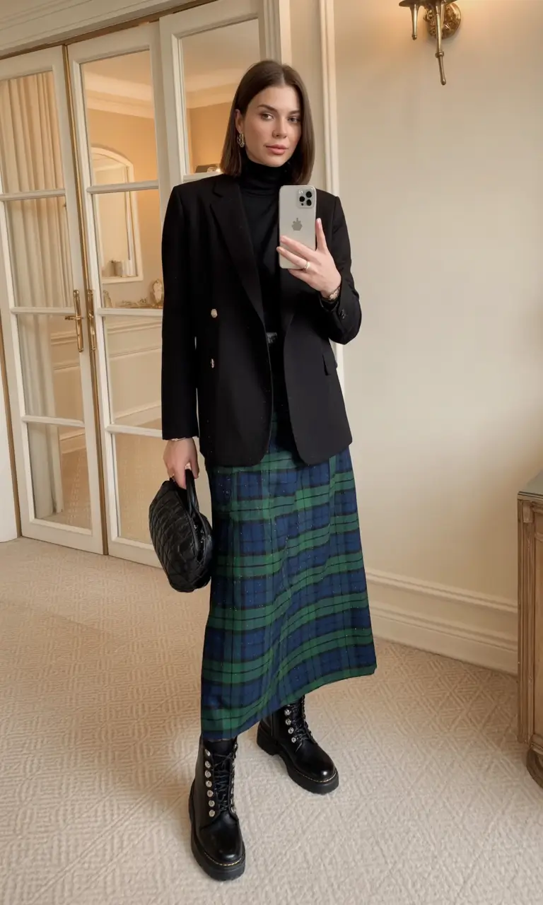 winter outfit inspo ideas 2025 / 2026 Modern Tartan Revival