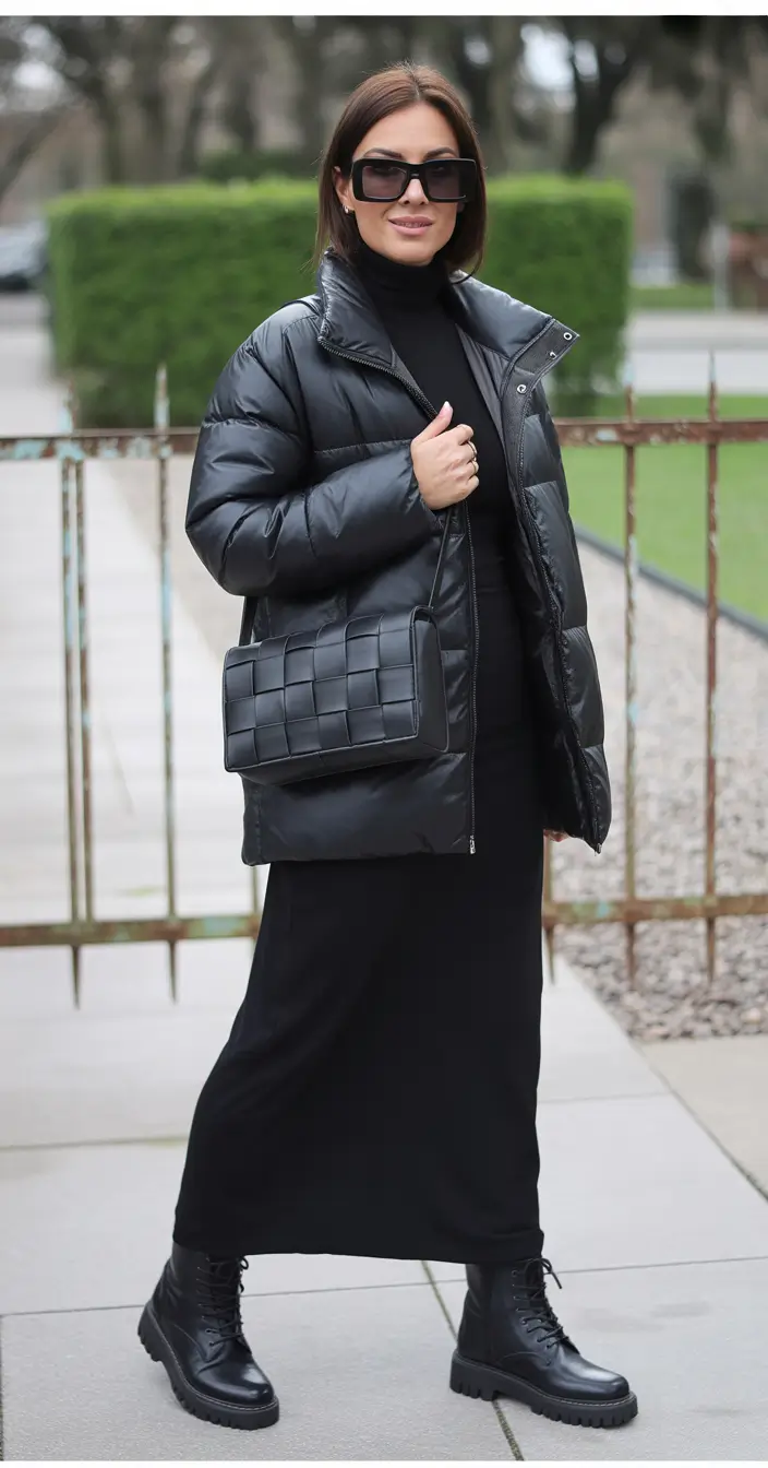winter outfits cold Weather ideas 2025 / 2026 All Black Power