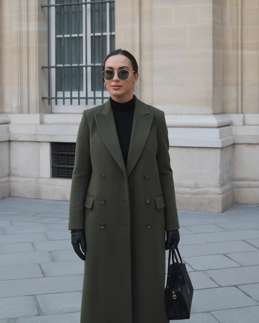 winter outfits cold Weather ideas 2025 / 2026 Military Green Elegance