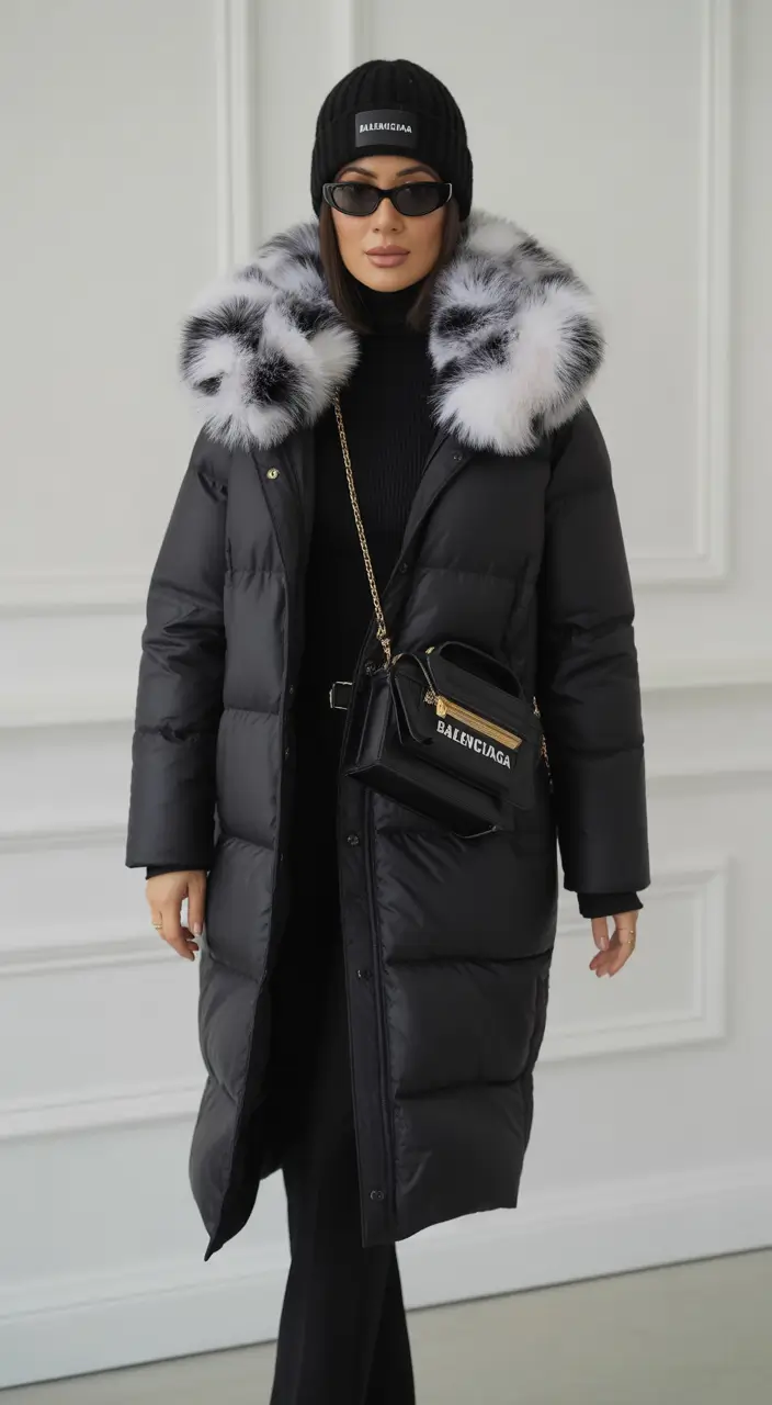 winter outfits ideas 2025 / 2026 Monochrome Puffer Elegance