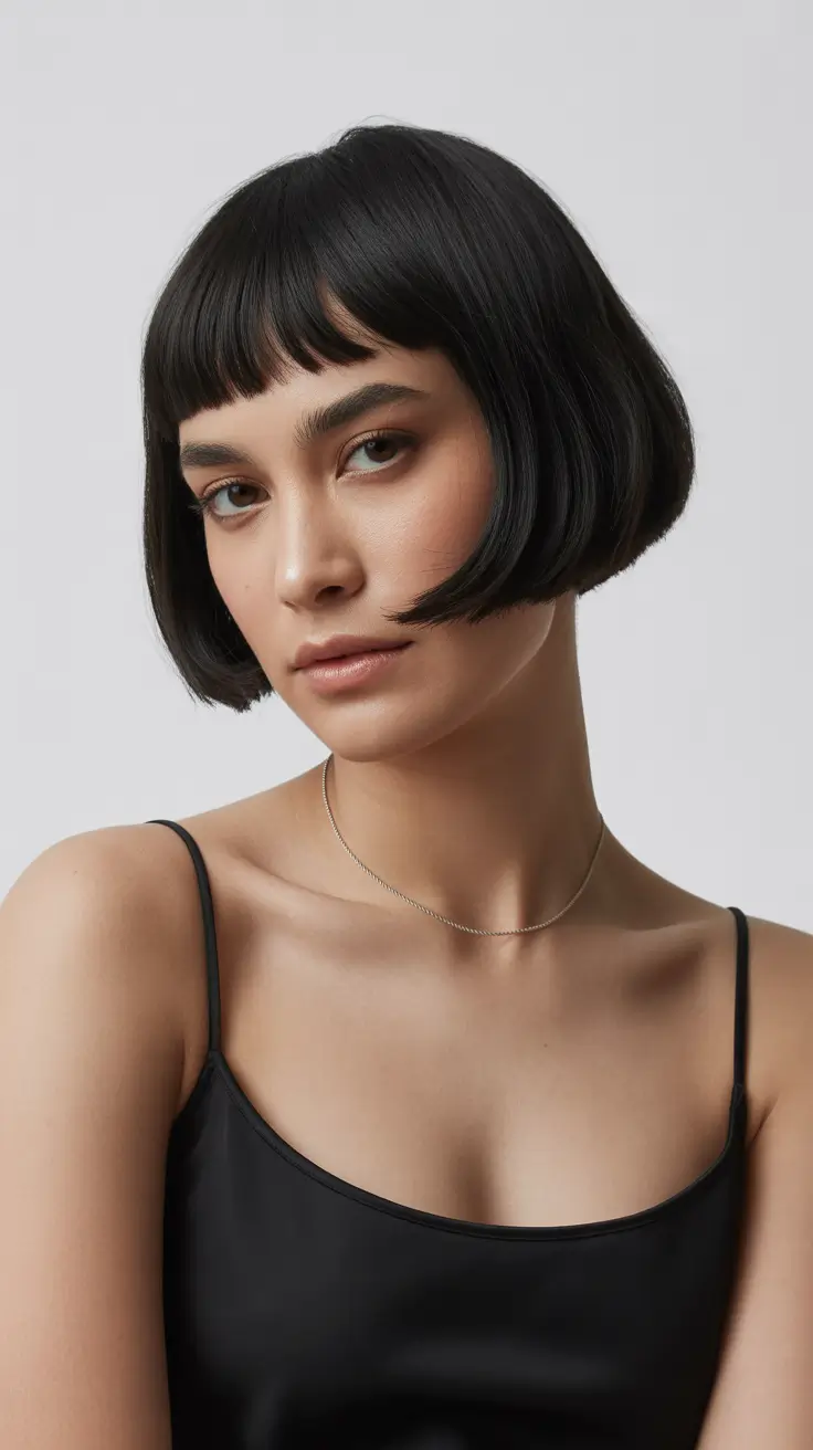 Bob Haircuts Ideas Winter 2025-2026 Jet Black Mini Bob