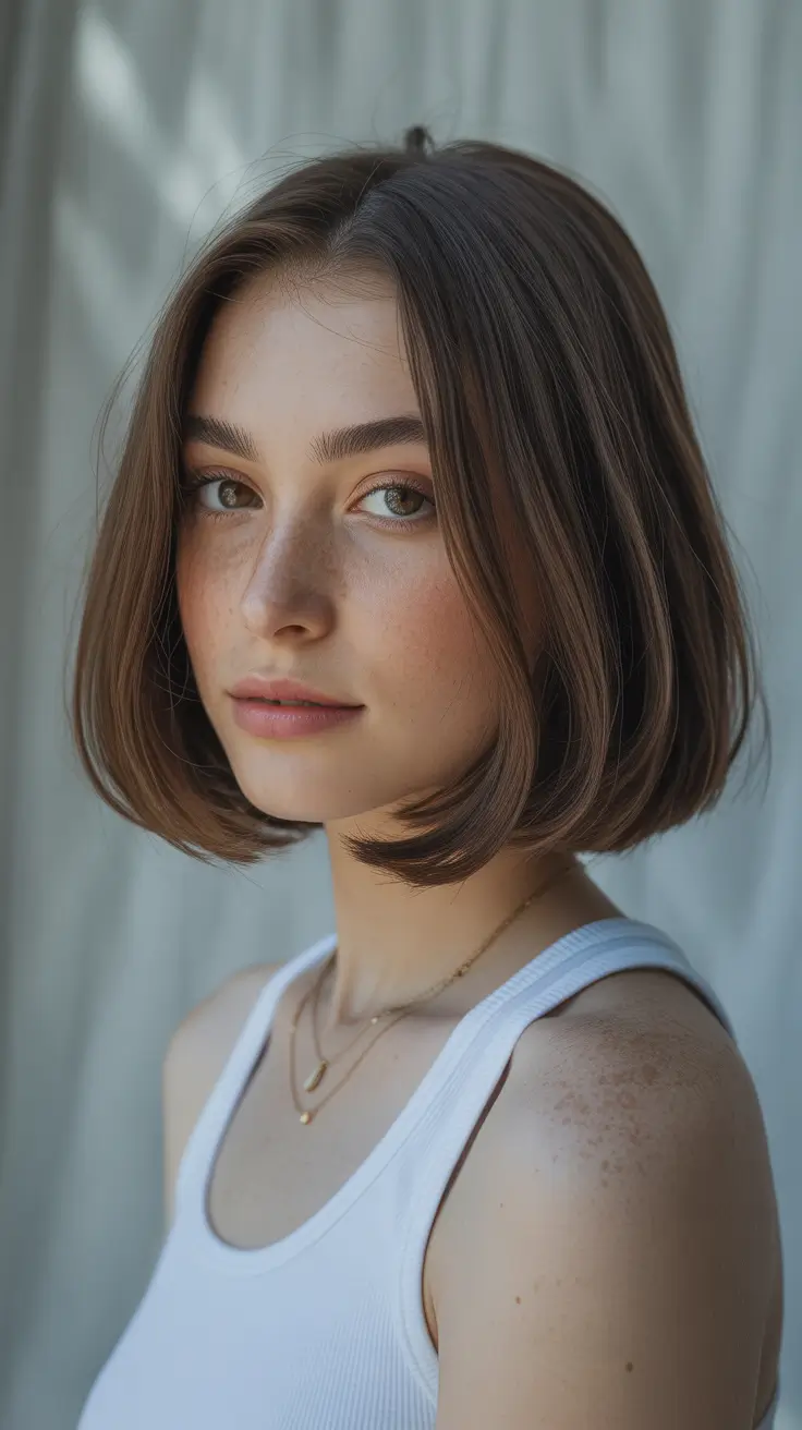 Bob Haircuts Ideas Winter 2025-2026 Natural Brunette Bob