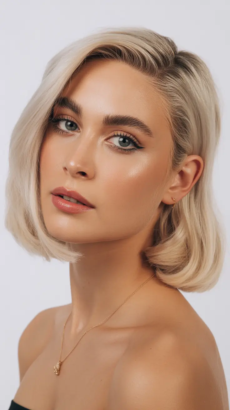 Bob Haircuts Ideas Winter 2025-2026 Champagne Blonde Soft Bob