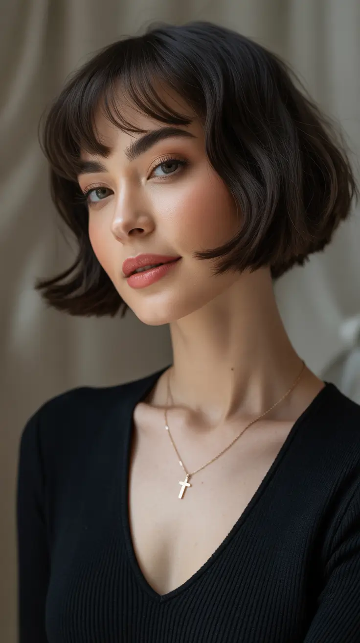 Bob Haircuts Ideas Winter 2025-2026 French Girl Fringe Bob