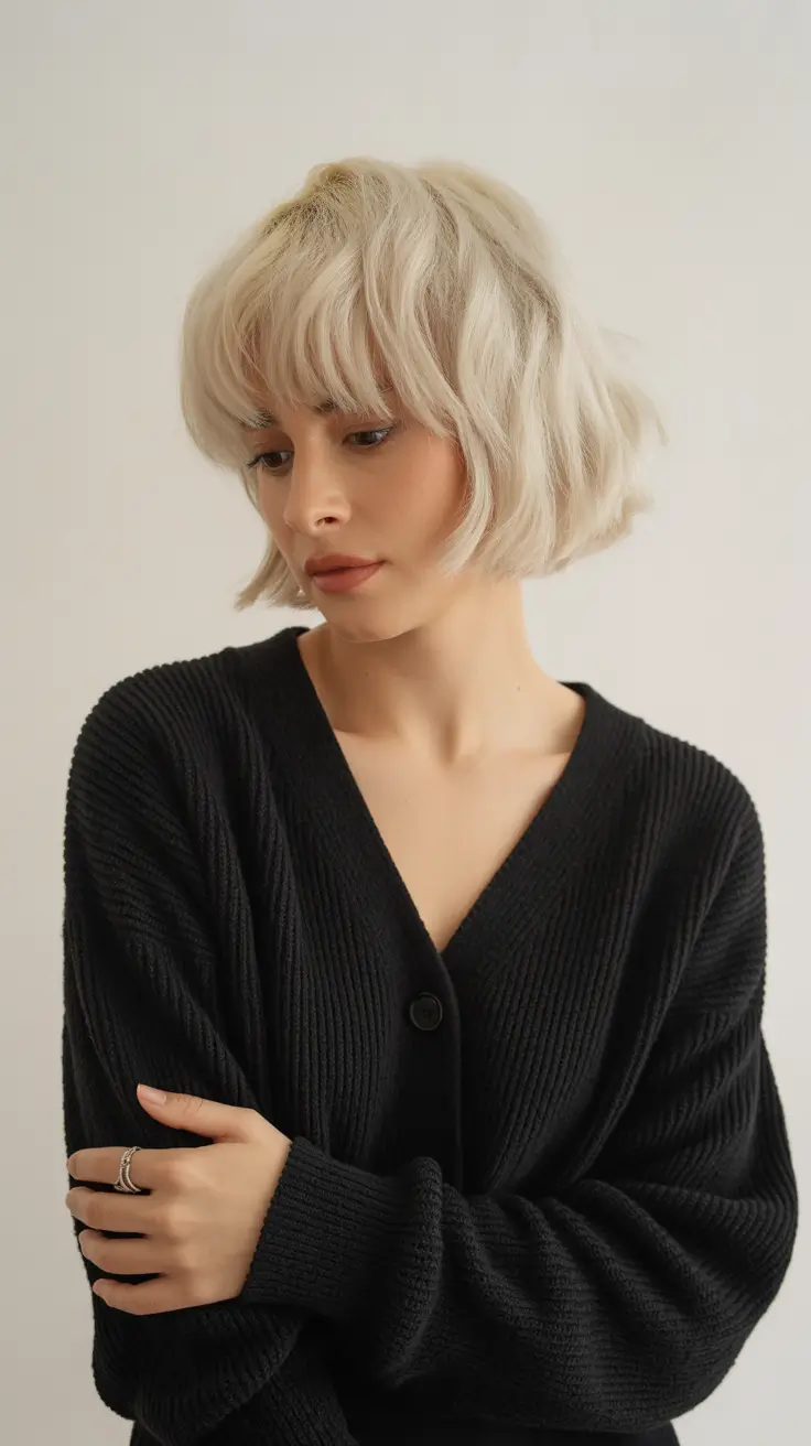 Bob Haircuts Ideas Winter 2025-2026 Playful Platinum Bob