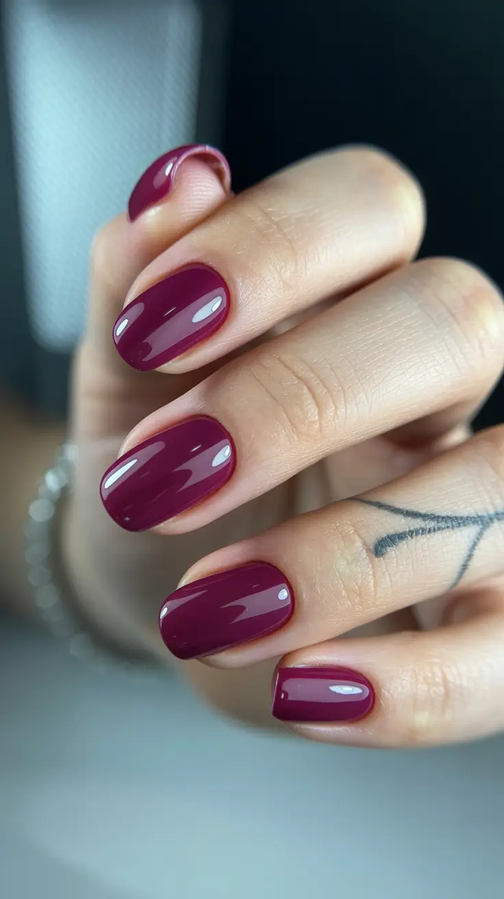 christmas gel nails ideas 2025 Mulled Wine Magic