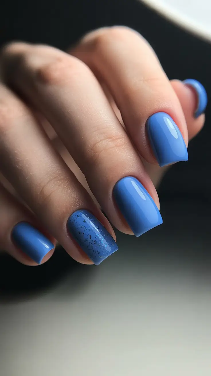 christmas gel nails ideas 2025 Winter Sky Blue