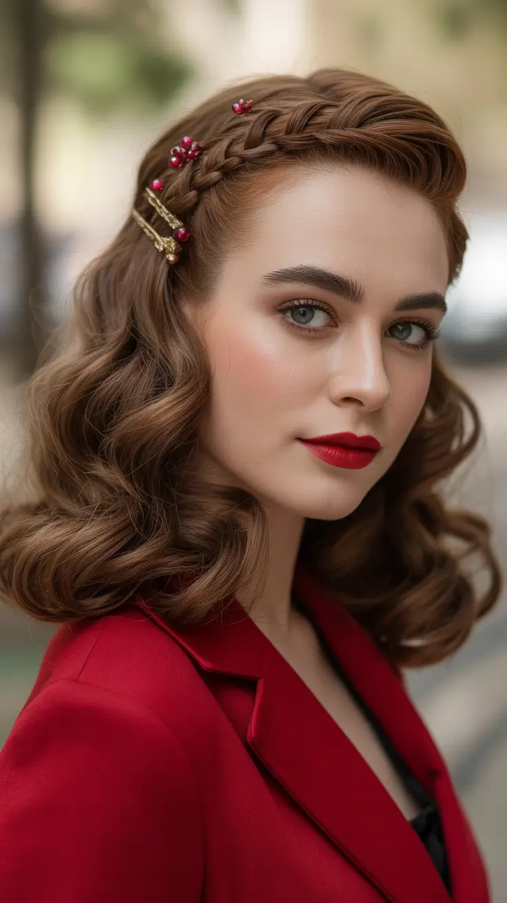 Christmas Hairstyles 2025 Classic Holiday Side Braid